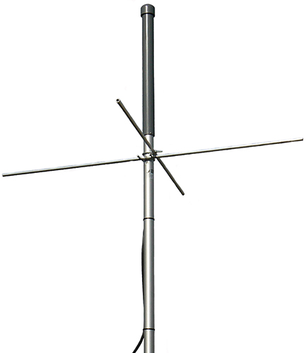 VHF Air band scaled monocone, aluminium, 118-137 MHz, specify 8 MHz, 200W, N-type female, 1m cable, 0 dBd – 1.5m